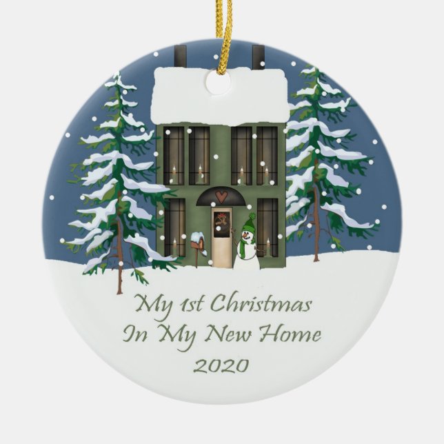 2020 My New Home Christmas Ceramic Ornament (Front)
