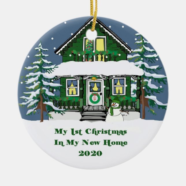 2020 My New Home Christmas Ceramic Ornament (Front)
