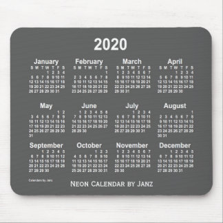 2020 Neon Charcoal Calendar by Janz Mouse Pad