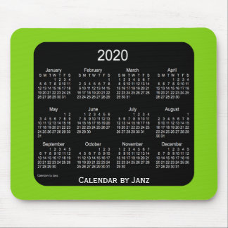 2020 Neon Yellow Green Calendar by Janz Mousepad