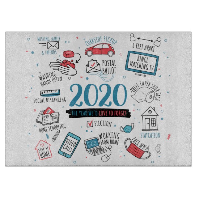 2020 Quarantine Activities Commemorative Cutting Board (Front)