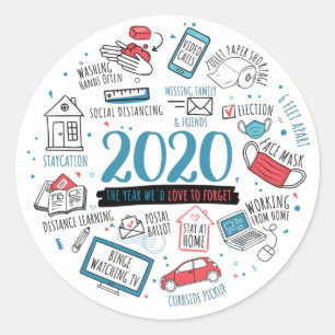 2020 Quarantine Activities List Commemorative Classic Round Sticker