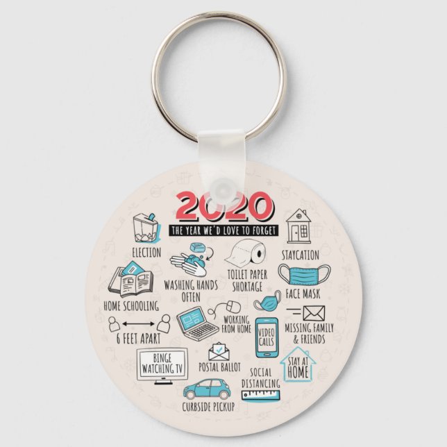 2020 Quarantined Year To Forget Christmas Gift Keychain (Front)