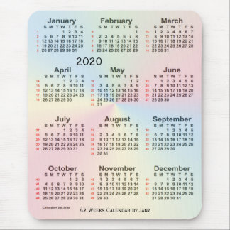 2020 Rainbow 52 Week Large Print Calendar by Janz Mouse Pad