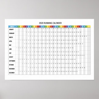 2020 Running Calendar Poster