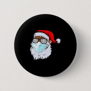 2020 Santa With Face Mask Black African American C 2 Inch Round Button