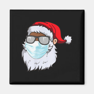 2020 Santa With Face Mask Black African American C Magnet