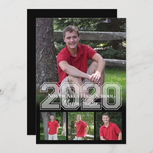 2020 Senior Memories Varsity Quad Photo Graduation Invitation (Front/Back)