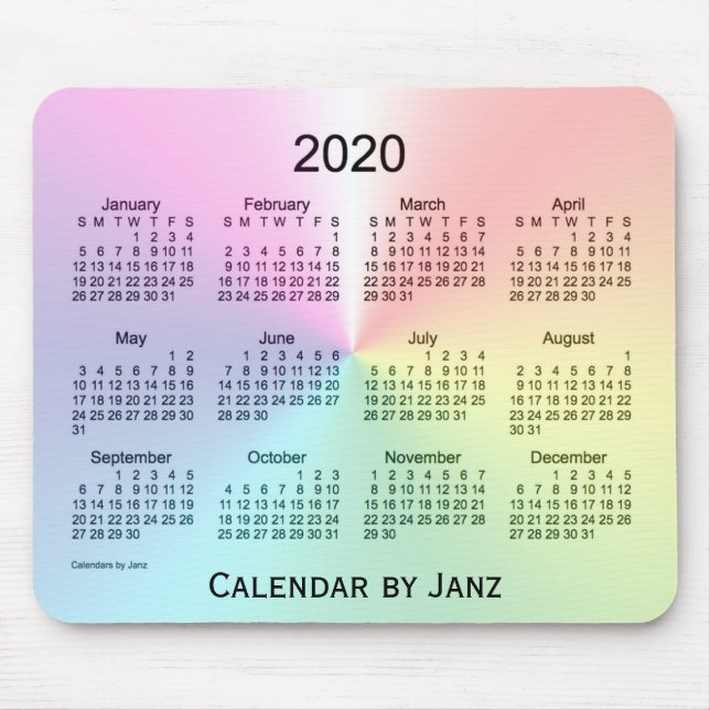 2020 Shimmer Calendar by Janz Mouse Pad (Front)