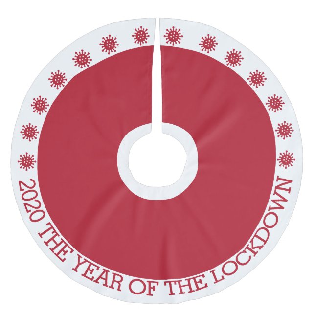 2020 the year of the lockdown coronavirus pandemic brushed polyester tree skirt (Front)