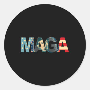 2020 Voted Maga American Flag Retro Vintage Gift Classic Round Sticker