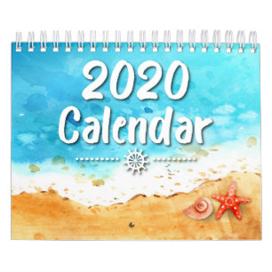 2020 Watercolor Ocean Sea Life Calendar