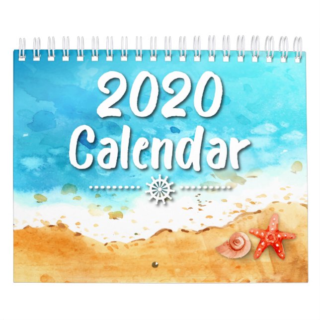 2020 Watercolor Ocean Sea Life Calendar (Cover)