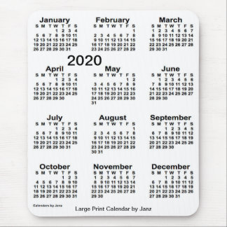 2020 White Large Print Calendar by Janz Mouse Pad