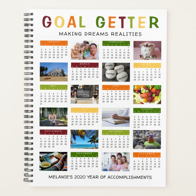 2020 Year GOAL GETTER Photo Visual Personalized Planner (Front)