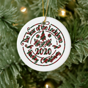 2020 Year of the Lockdown   Christmas Ceramic Ornament