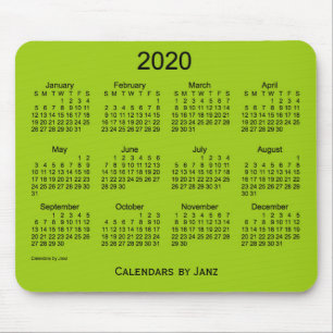 2020 Yellow Green Calendar by Janz Mouse Pad