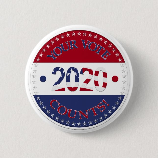 2020 Your Vote Counts 2 Inch Round Button (Front)