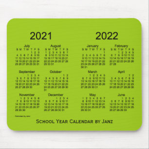 2021-2022 School Year Yellowgreen Calendar by Janz Mouse Pad