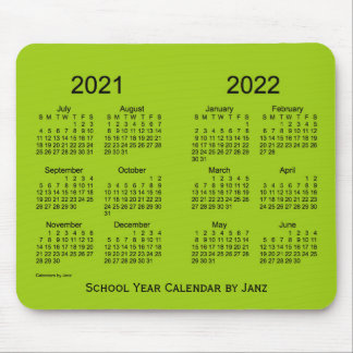 2021-2022 School Year Yellowgreen Calendar by Janz Mouse Pad