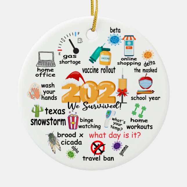 2021 a Year to Remember Funny Keepsake Ceramic Ornament (Front)
