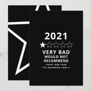 2021 bad year in review 5 star holiday card
