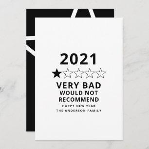 2021 bad year in review 5 star holiday card