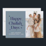 2021 Blue Happy Challah Days Hanukkah Custom Photo Holiday Card<br><div class="desc">© Gorjo Designs. Made for you via the Zazzle platform.

// Need help customizing your design? Got other ideas? Feel free to contact me (Zoe) directly via the contact button below.</div>