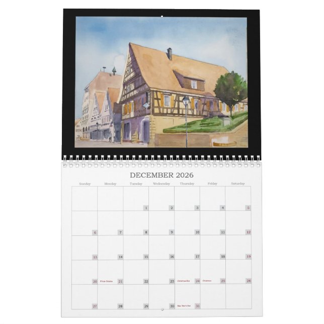 2021 Calendar, "A Year of Watercolor Paintings" Calendar (Dec 2026)