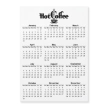 2021 Calendar Retro Hot Coffee Signage Magnetic