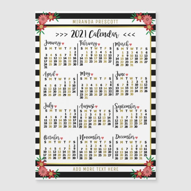 2021 Calendar (See Description for New Version)  (Front)
