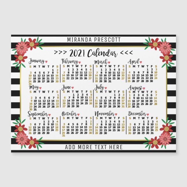 2021 Calendar (See Description for New Version)  (Front)