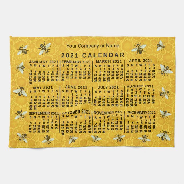 2021 Calendar (See Description for New Version)  Kitchen Towel (Horizontal)