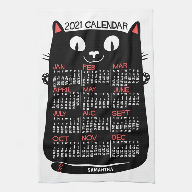 2021 Calendar (See Description for New Version)  Kitchen Towel (Vertical)