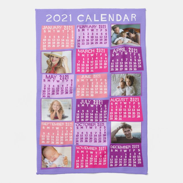 2021 Calendar (See Description for New Version)  Kitchen Towel (Vertical)