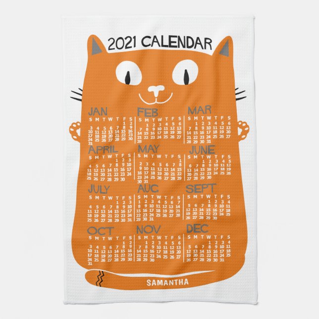 2021 Calendar (See Description for New Version)  Kitchen Towel (Vertical)