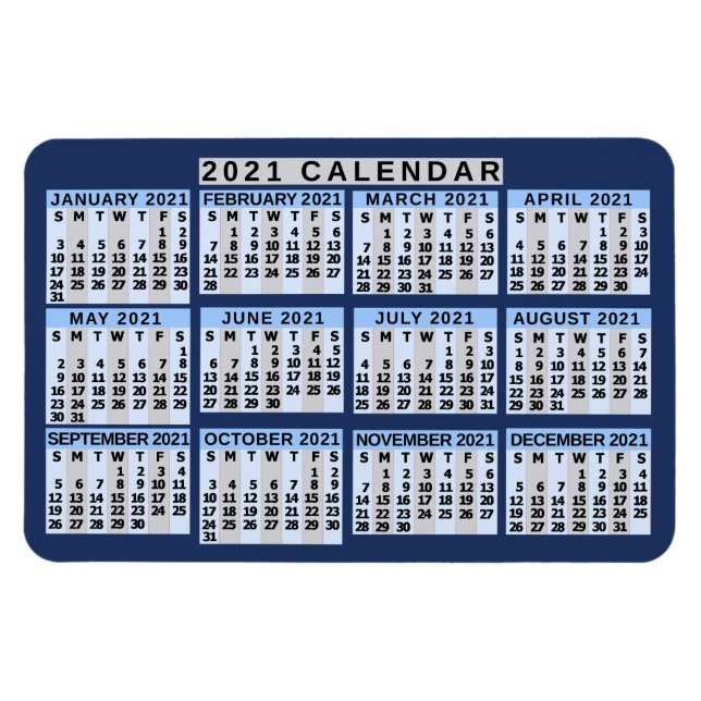 2021 Calendar (See Description for New Version)  Magnet (Horizontal)