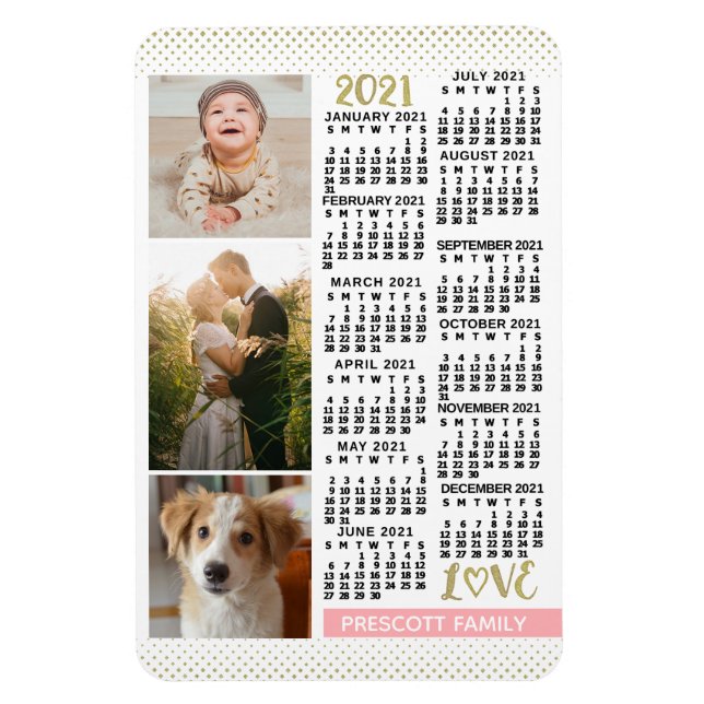 2021 Calendar (See Description for New Version)  Magnet (Vertical)