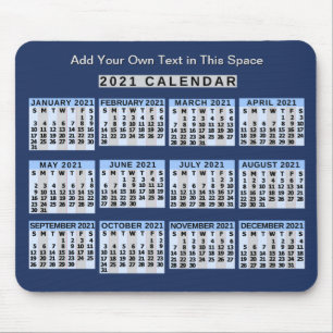 2021 Calendar (See Description for New Version)  Mouse Pad