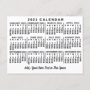 2021 Calendar (See Description for New Version) Postcard