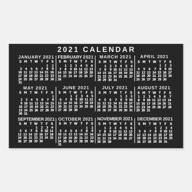 2021 Calendar (See Description for New Version) Sticker (Front)