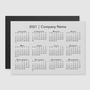2021 Calendar with Company Name Grey