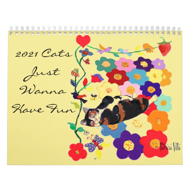 2021 Cats Just Wanna Have Fun Cat Art 2021 Calendar (Cover)