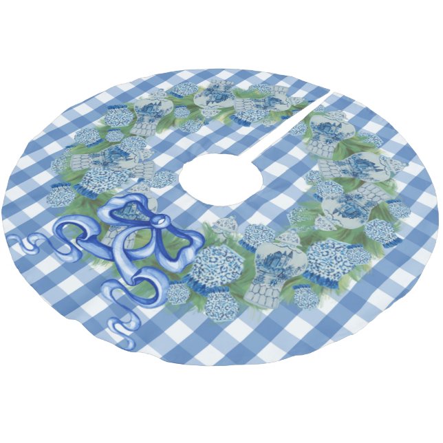 2021 Christmas Ginger Jar  Ceramic Ornament Brushed Polyester Tree Skirt (Angled)