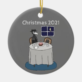 2021 Christmas ornament Plague Doctor Black Cat