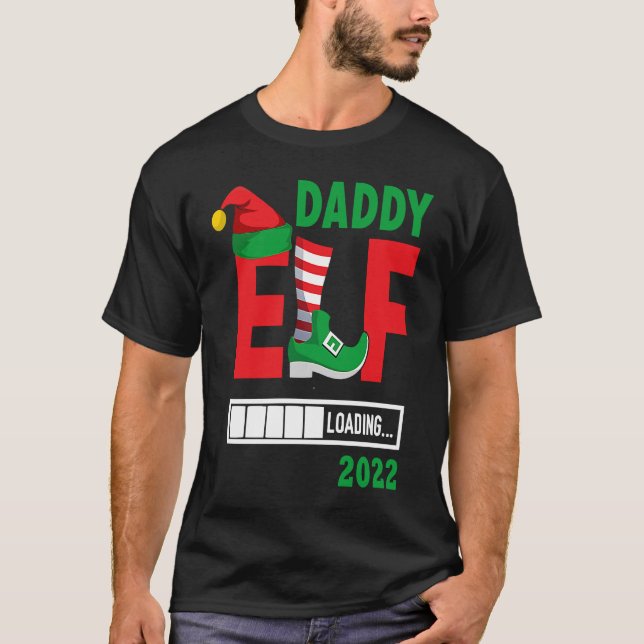 2021 Christmas Pregnancy Announcement Daddy Elf 20 T-Shirt (Front)