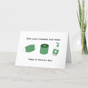 2021 covid quarantine st Patrick's day Holiday Card
