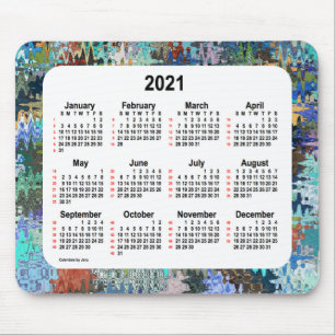 2021 Crazy Quilt 52 Weeks Calendar by Janz Mouse Pad