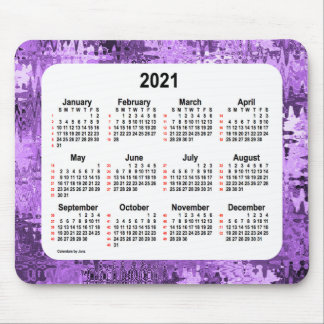 2021 Crazy Quilt Purple 52 Weeks Calendar by Janz Mouse Pad