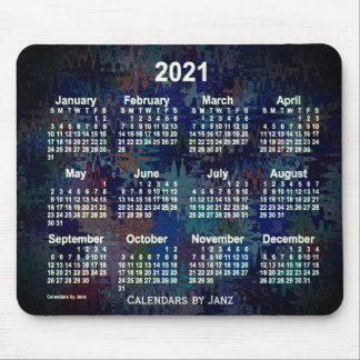 2021 Crazy Quilt Recoleta Neon Calendar by Janz Mouse Pad